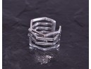Silberring mit drei geometrisch angeordneten Schichten