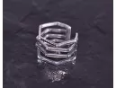 Silberring mit drei geometrisch angeordneten Schichten