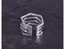 Silberring mit drei geometrisch angeordneten Schichten