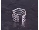 Silberring mit drei geometrisch angeordneten Schichten
