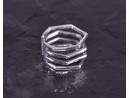 Silberring mit drei geometrisch angeordneten Schichten