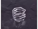 Silberring mit drei geometrisch angeordneten Schichten
