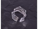 Silberring mit drei geometrisch angeordneten Schichten