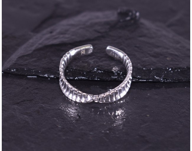 Silberring mit gedrehter Ringschiene