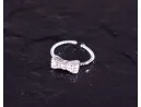 Silberring mit Kristallen versetzter Schleife
