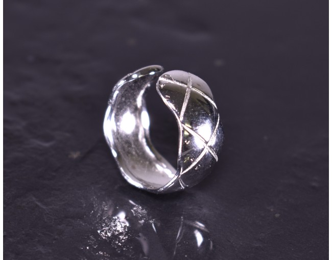 Silberring mit lebendigem Design