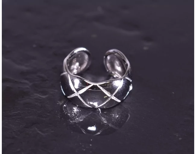 Silberring mit lebendigem Design