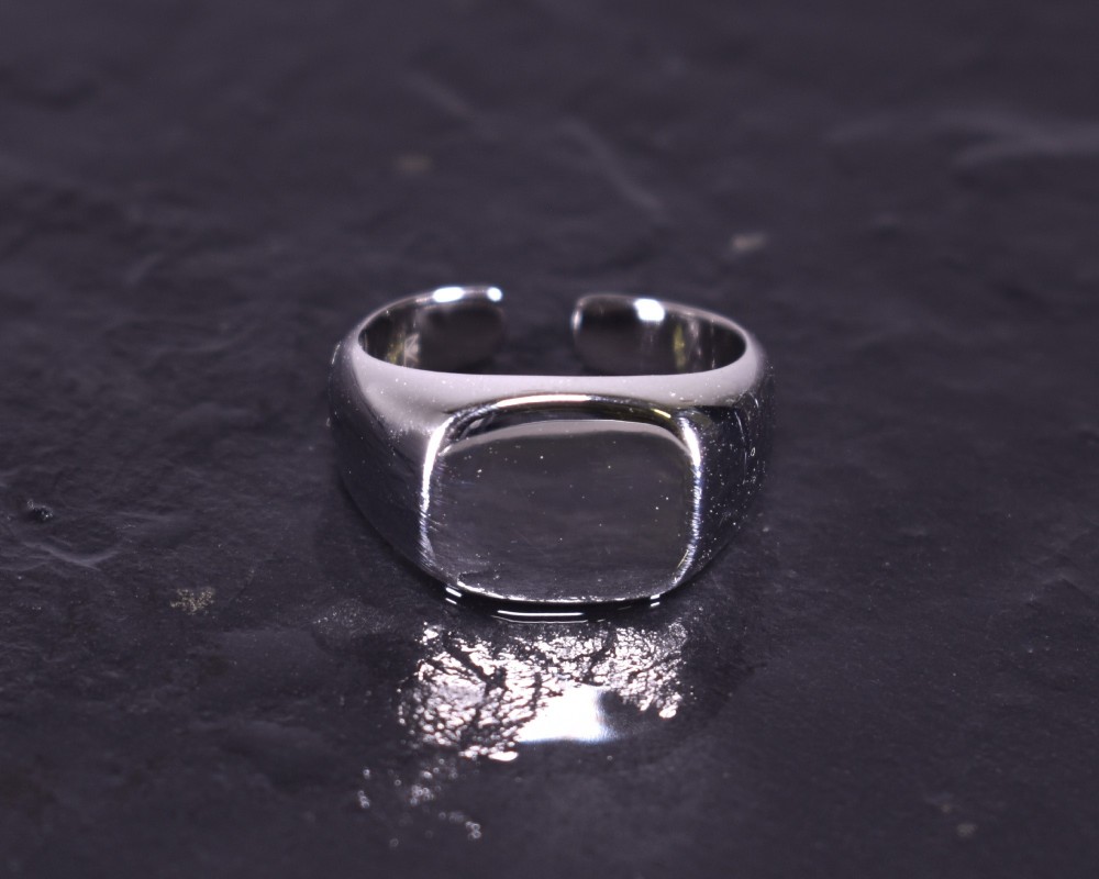 Silberring mit Siegelringdesign