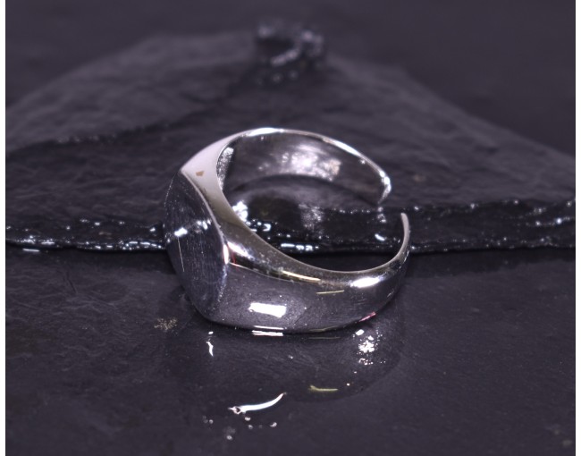 Silberring mit Siegelringdesign