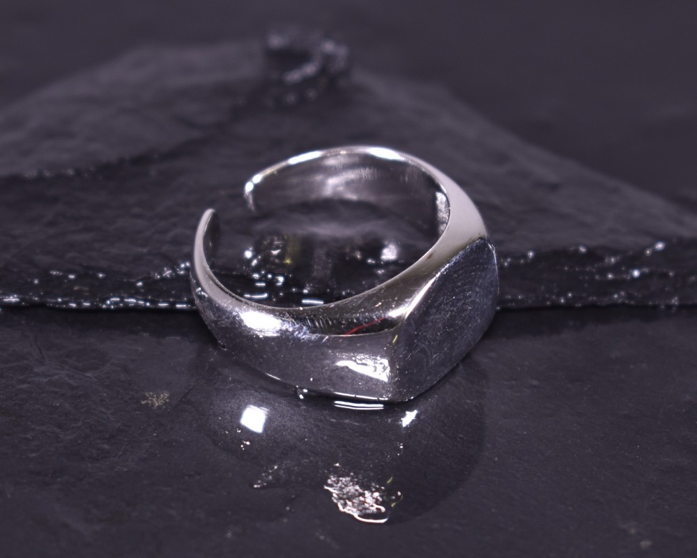 Silberring mit Siegelringdesign