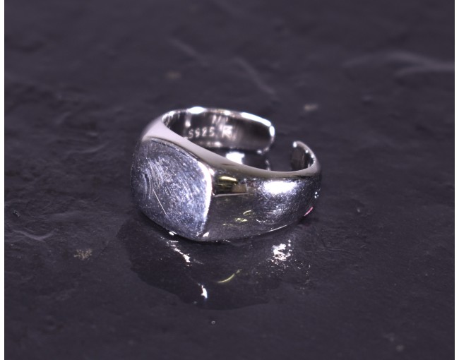 Silberring mit Siegelringdesign