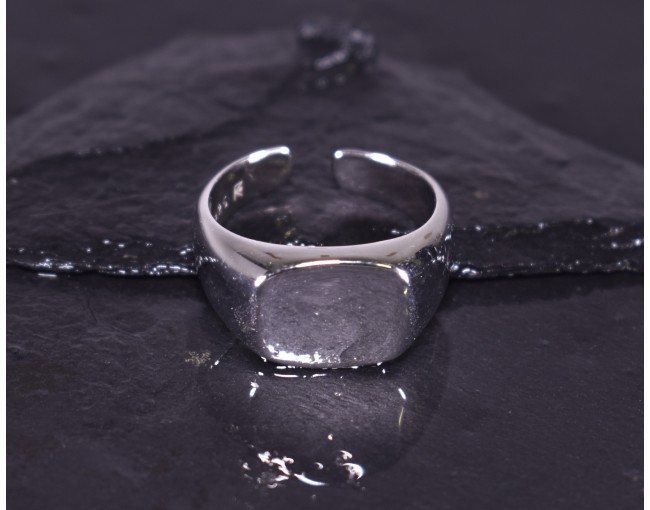 Silberring mit Siegelringdesign