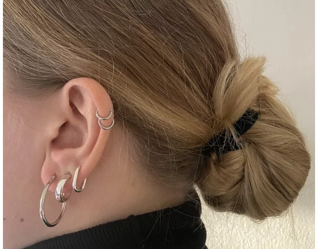 Stabile runde Silberohrclips