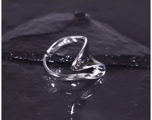 Stylischer Silberring offen