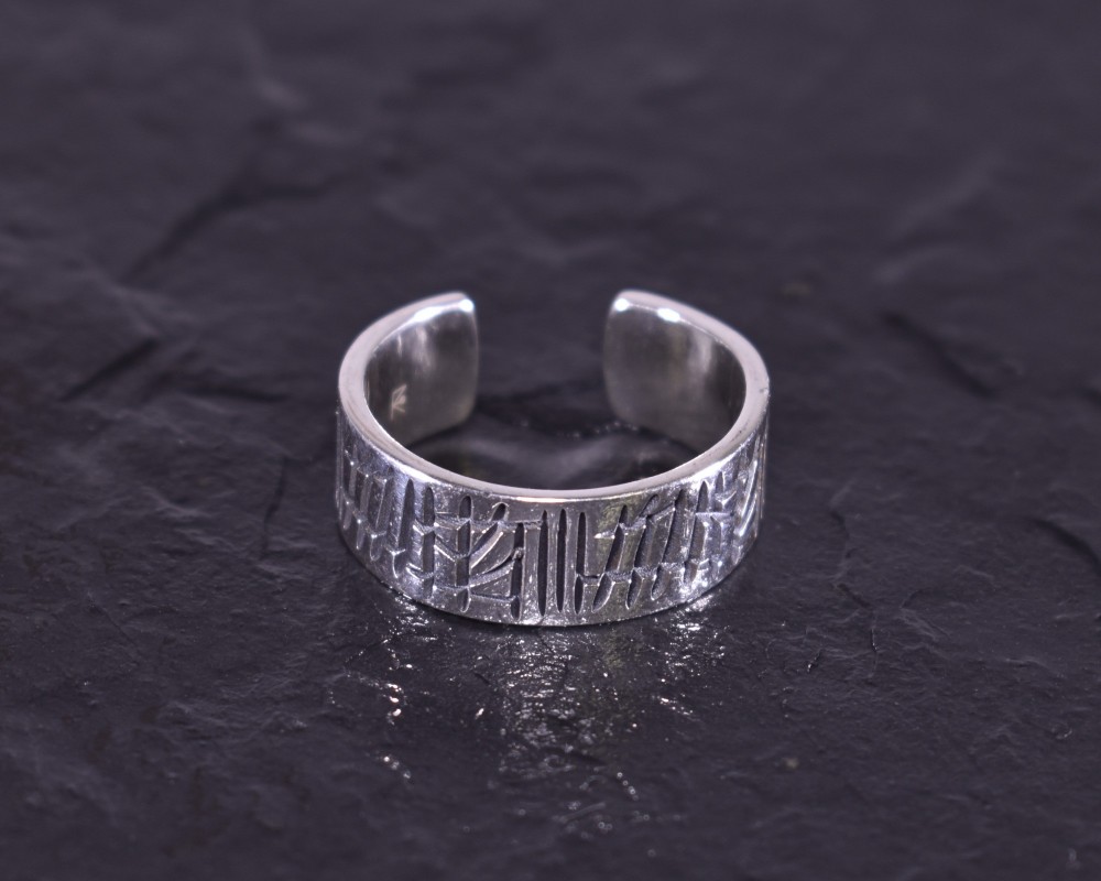 Trendiger Silberring in gestrichelter Optik
