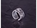 Vintage Silberring mit mehreren verzierten Ebenen