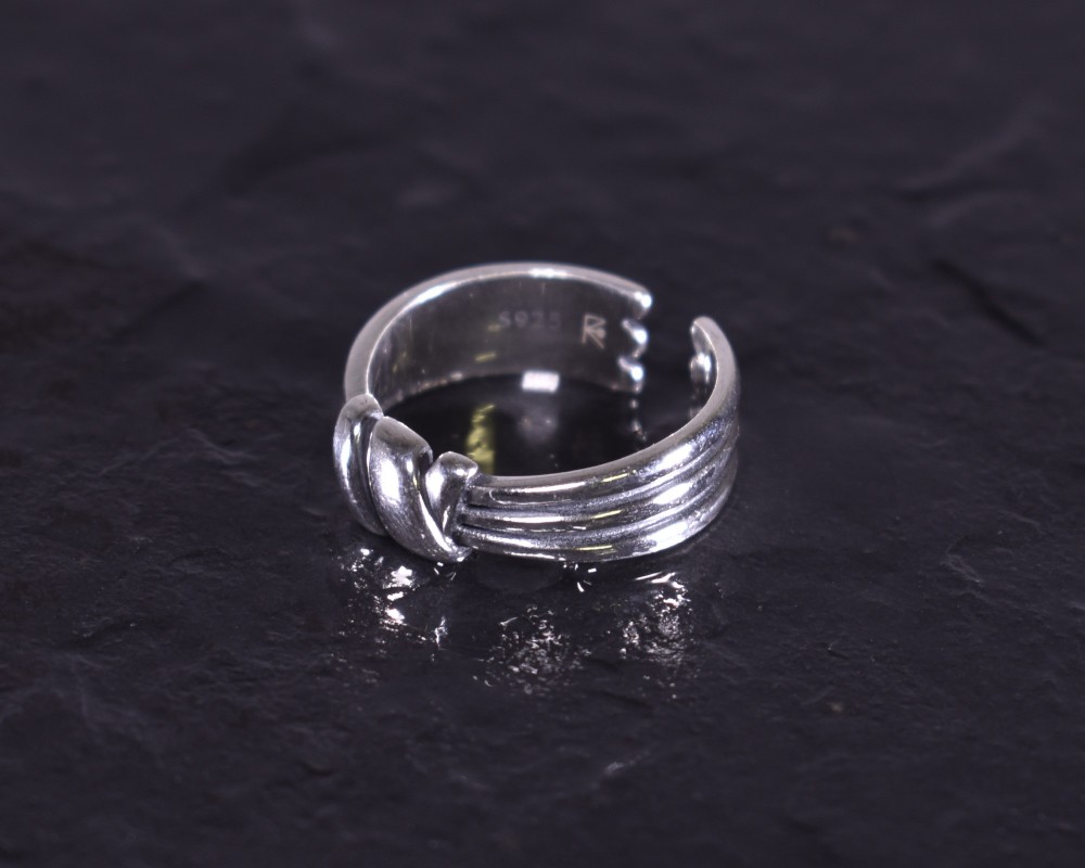Vintage Silberring mit Seilknotenoptik