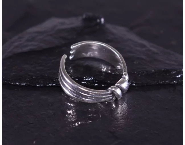 Vintage Silberring mit Seilknotenoptik