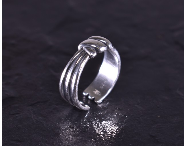 Vintage Silberring mit Seilknotenoptik
