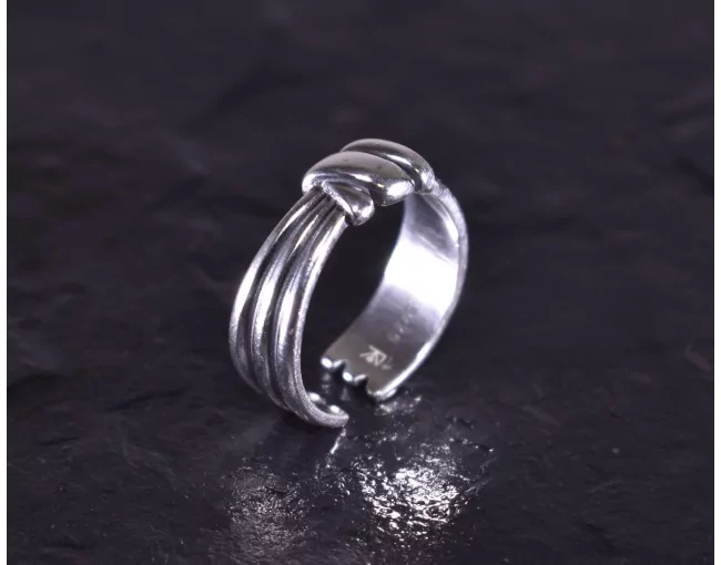Vintage Silberring mit Seilknotenoptik
