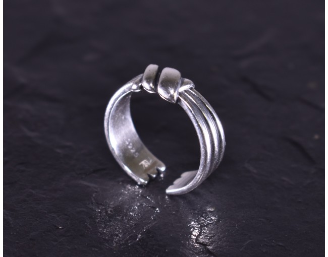 Vintage Silberring mit Seilknotenoptik