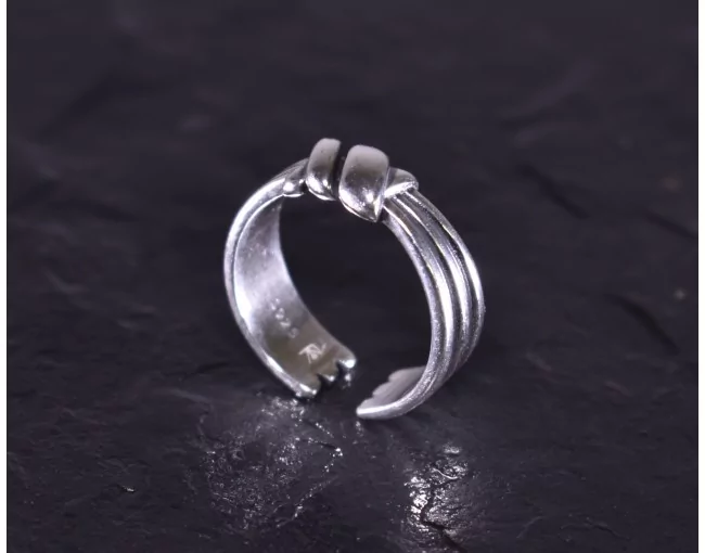 Vintage Silberring mit Seilknotenoptik