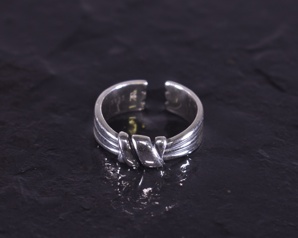 Vintage Silberring mit Seilknotenoptik