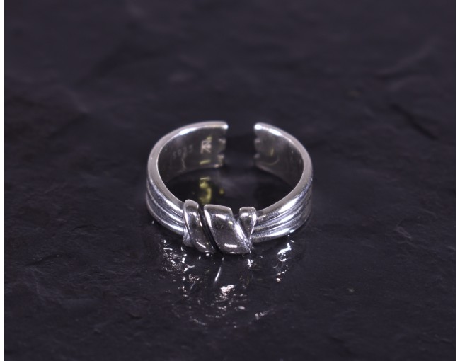 Vintage Silberring mit Seilknotenoptik