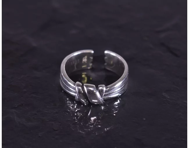 Vintage Silberring mit Seilknotenoptik