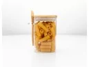 Vorratsgläser mit Bambusdeckel und Löffel 2er Set quadratisch