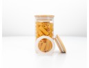 Runde Vorratsgläser mit Bambusdeckel einzeln