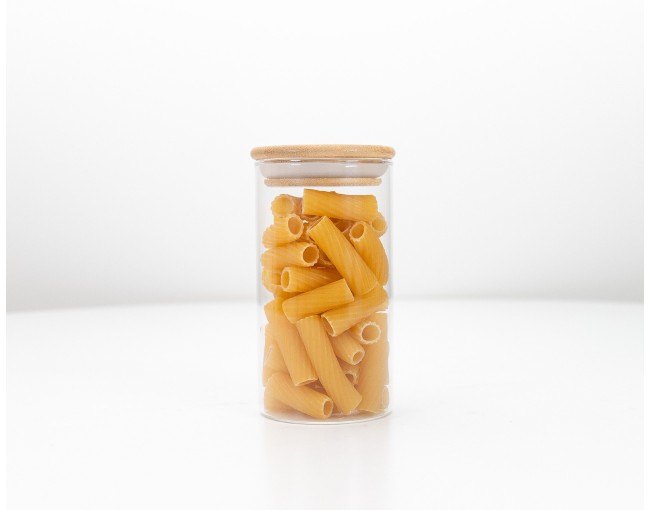 Runde Vorratsgläser mit Bambusdeckel einzeln