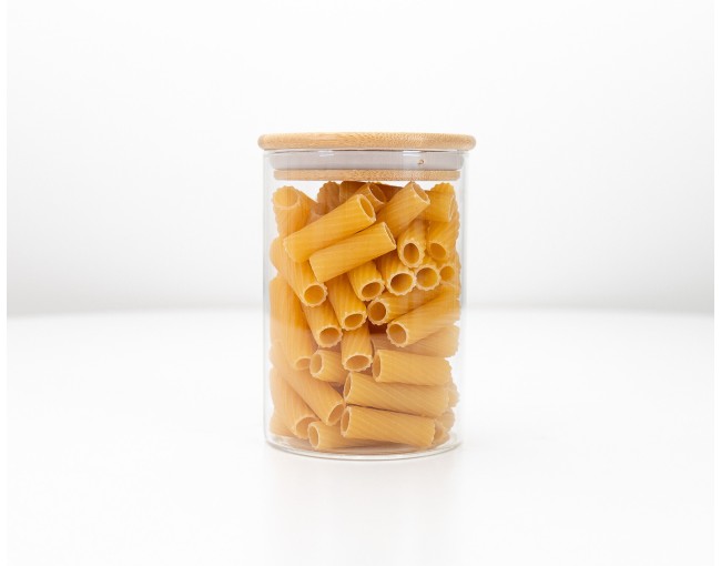 Runde Vorratsgläser mit Bambusdeckel einzeln