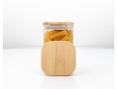 Runde Vorratsgläser mit Bambusdeckel einzeln