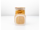 Runde Vorratsgläser mit Bambusdeckel einzeln