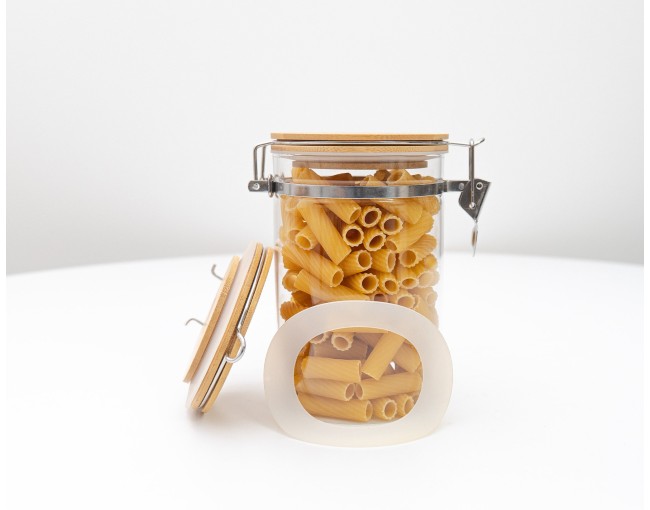 Runde Vorratsgläser mit Bambusdeckel einzeln