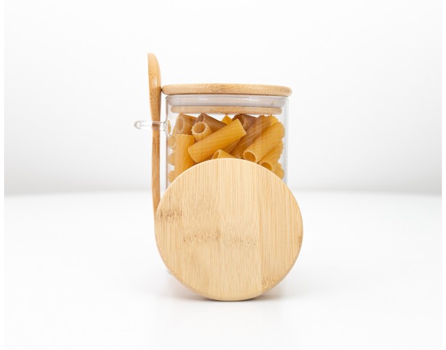 Ersatzteile für Vorratsgläser mit Bambusdeckel und Löffel rund