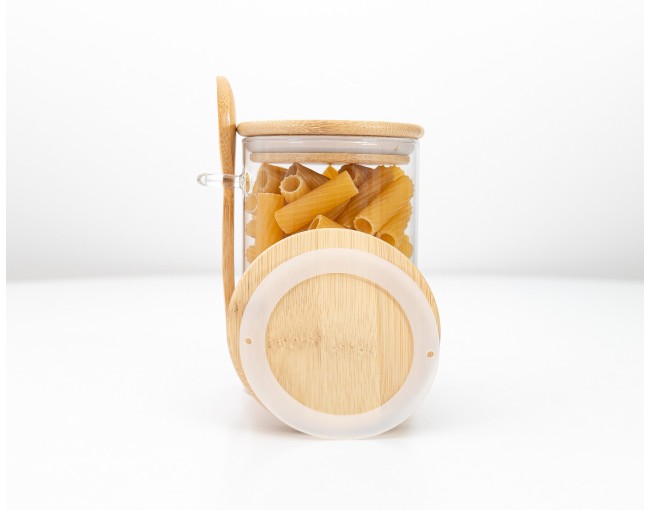 Ersatzteile für Vorratsgläser mit Bambusdeckel und Löffel rund