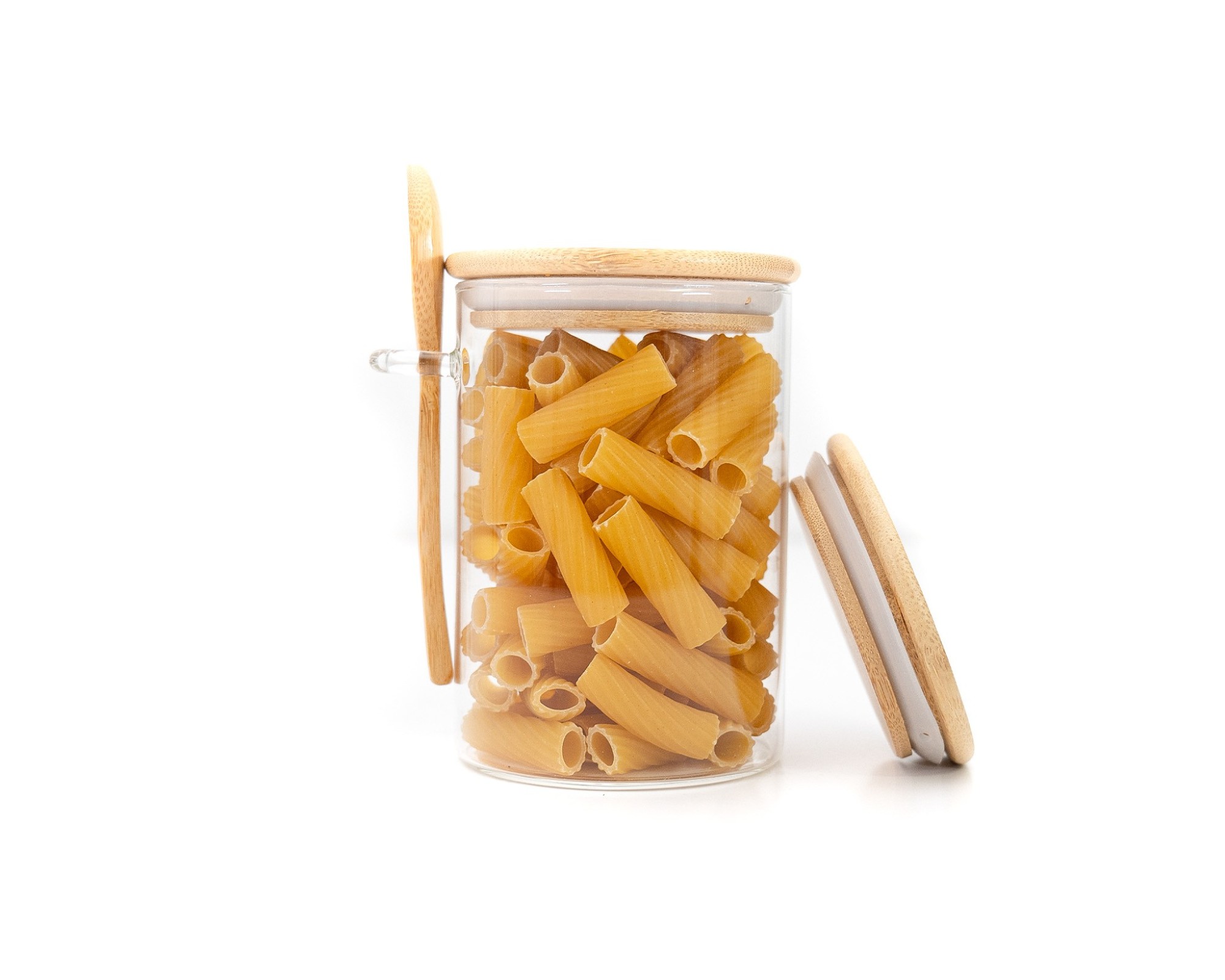 Ersatzteile für Vorratsgläser mit Bambusdeckel und Löffel rund